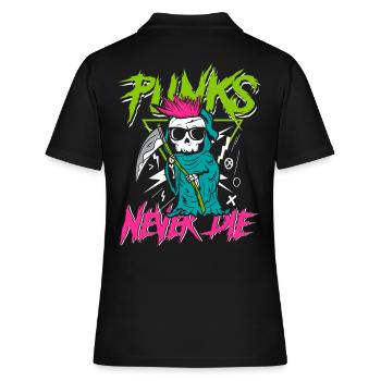 Punks never die | anti establishment skull - Women's Polo Shirt - black - Back - Ailine (174cm)