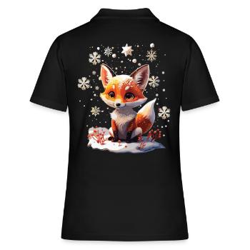 Mignon renard mignon en cadeau d’hiver - Polo Femme - noir - Dos - Ailine (174cm)