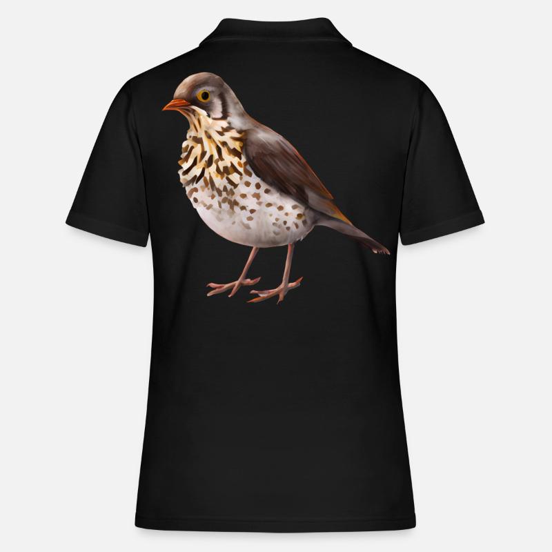 Grive oiseau - Polo Femme - noir