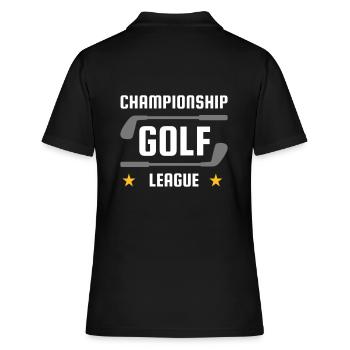 Championship golf league (Golfschläger, Sterne) - Frauen Polo Shirt - Schwarz - Hinten - Ailine (174cm)