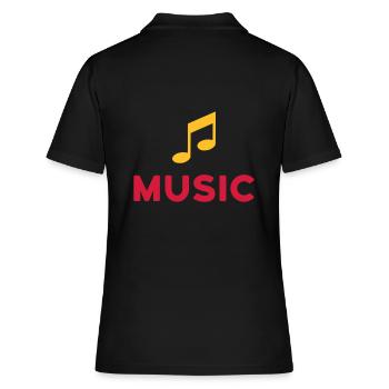 ★ Les couleurs de conception peuvent être modifiées ★ Musique (Remarque) - Polo Femme - noir - Dos - Ailine (174cm)