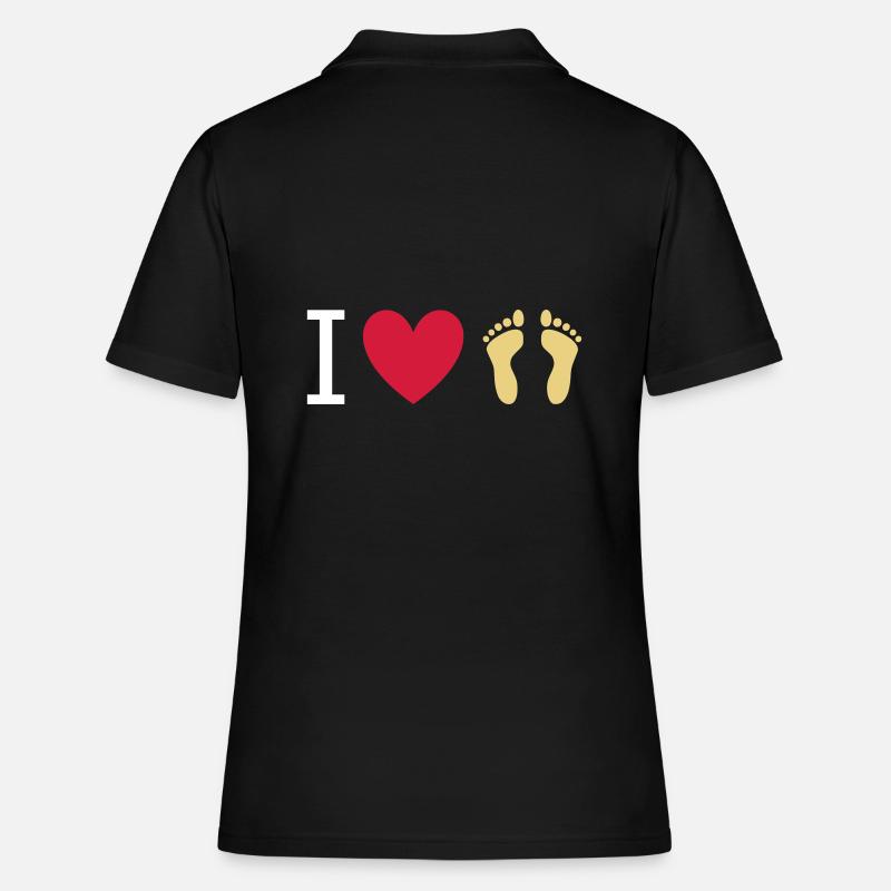 ★ couleurs de conception interchangeables ★ J'aime les pieds - Polo Femme - noir
