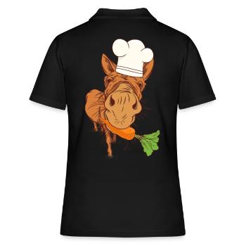 Cuisinier Cuisiniers Cuisinier Âne Cuisine Arts culinaires Hôte - Polo Femme - noir - Dos - Ailine (174cm)