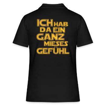 Film Zitat Ich hab da ein ganz mieses Gefühl - Frauen Polo Shirt - Schwarz - Hinten - Ailine (174cm)