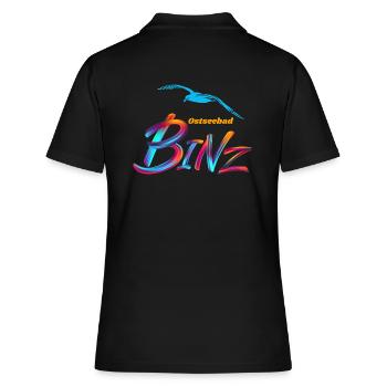 Binz-Ostseebad-Möwe - Frauen Polo Shirt - Schwarz - Hinten - Ailine (174cm)