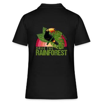 Idée de cadeau de la faune toucan forêt tropicale - Polo Femme - noir - Dos - Ailine (174cm)