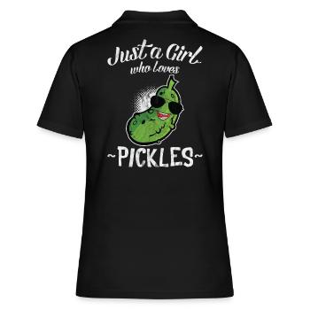 Just A Girl Who Loves Pickles Shirt Women Gifts - Frauen Polo Shirt - Schwarz - Hinten - Ailine (174cm)