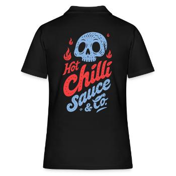 Design de la sauce piment Blue Skull - Polo Femme - noir - Dos - Ailine (174cm)
