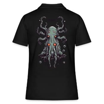 Monstre visqueux, créature mignonne de la nuit - Polo Femme - noir - Dos - Ailine (174cm)