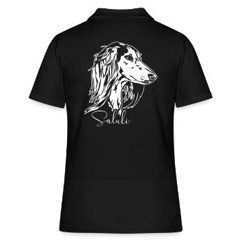 SALUKI Portrait Windhunde Windhund Wilsigns - Frauen Polo Shirt - Schwarz - Hinten - Ailine (174cm)