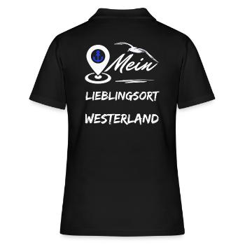 Westerland, mon endroit préféré, l’île préférée de Sylt - Polo Femme - noir - Dos - Ailine (174cm)