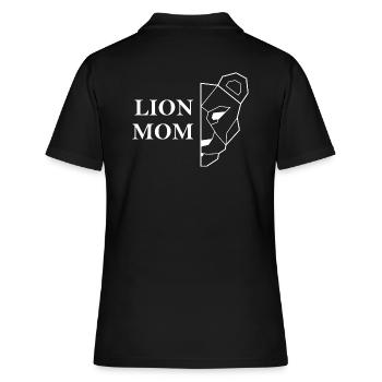 Lion Mom white Mother's Day Gift Idea - Women's Polo Shirt - black - Back - Ailine (174cm)