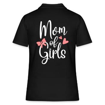 Mère filles maman fille maman de filles coeur doux - Polo Femme - noir - Dos - Ailine (174cm)