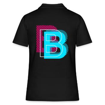 Initial letter B - Women's Polo Shirt - black - Back - Ailine (174cm)