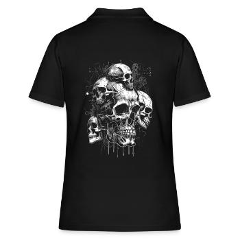 Rétro futuriste Skull Skull Design - Polo Femme - noir - Dos - Ailine (174cm)