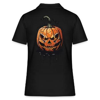 Horreur d’Halloween à minuit citrouille effrayante - Polo Femme - noir - Dos - Ailine (174cm)
