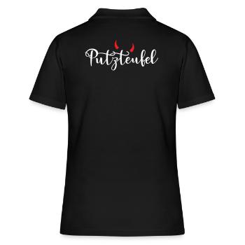 Putzteufel Putzfrau Putzmann sauber Teufel Hörner - Frauen Polo Shirt - Schwarz - Hinten - Ailine (174cm)
