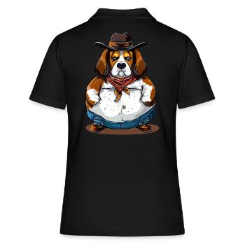 Gros Beagle Cowboy - Polo Femme - noir - Dos - Ailine (174cm)
