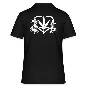 Heart of Cannabis - Frauen Polo Shirt - Schwarz - Hinten - Ailine (174cm)