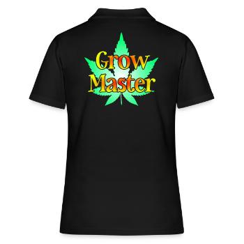 Grow Master - Cannabis - Marijuana - Marihuana - Frauen Polo Shirt - Schwarz - Hinten - Ailine (174cm)
