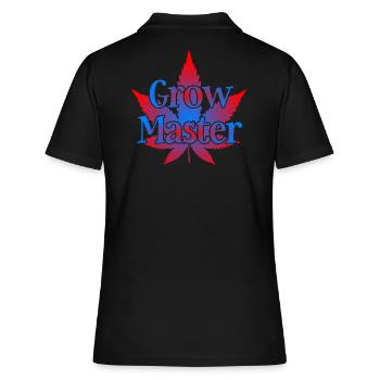 Grow Master - Cannabis - Marijuana - Marihuana - Frauen Polo Shirt - Schwarz - Hinten - Ailine (174cm)
