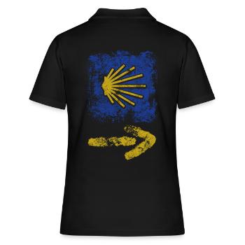 Buen Camino - Camino de Santiago - Pèlerinage - Santiago - Polo Femme - noir - Dos - Ailine (174cm)