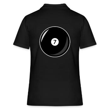 Billardkugel 7 schwarz Billard sieben - Frauen Polo Shirt - Schwarz - Hinten - Ailine (174cm)