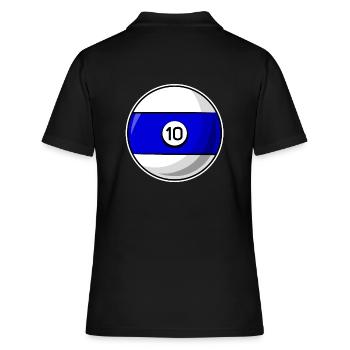 Billardkugel 10 blau Billard zehn - Frauen Polo Shirt - Schwarz - Hinten - Ailine (174cm)