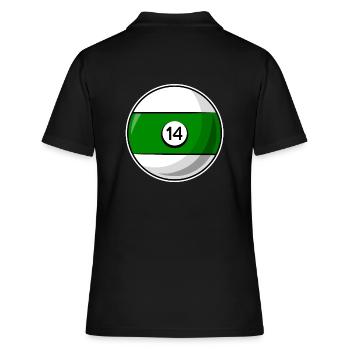 Billardkugel 14 grün Billard vierzehn - Frauen Polo Shirt - Schwarz - Hinten - Ailine (174cm)