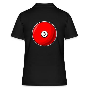 Billardkugel 3 rot Billard drei - Frauen Polo Shirt - Schwarz - Hinten - Ailine (174cm)