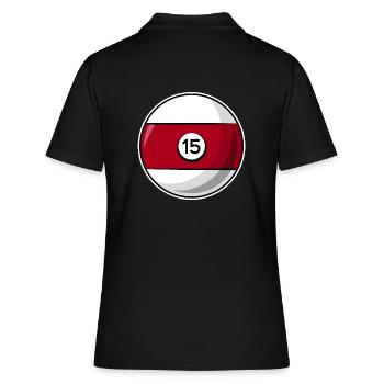 Billardkugel 15 dunkelrot Billard fünfzehn - Frauen Polo Shirt - Schwarz - Hinten - Ailine (174cm)