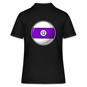 Billardkugel 12 violett Billard zwölf - Frauen Polo Shirt - Schwarz - Hinten - Ailine (174cm)