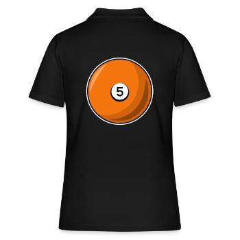 Billardkugel 5 orange Billard fünf - Frauen Polo Shirt - Schwarz - Hinten - Ailine (174cm)