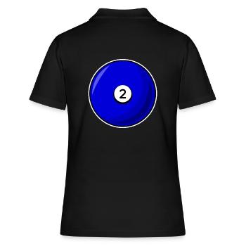 Billardkugel 2 blau Billard zwei - Frauen Polo Shirt - Schwarz - Hinten - Ailine (174cm)