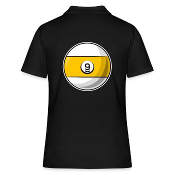 Billardkugel 9 gelbe Billard neun - Frauen Polo Shirt - Schwarz - Hinten - Ailine (174cm)