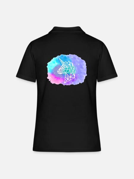 Geometric Unicorn - Polo Femme - noir