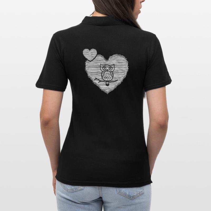 Eule "alte Eule mit Herz" Eulensammlung Eulen Frauen Polo Shirt