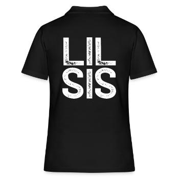Little Sis Sister Kleine große Schwester Geschenk - Frauen Polo Shirt - Schwarz - Hinten - Ailine (174cm)