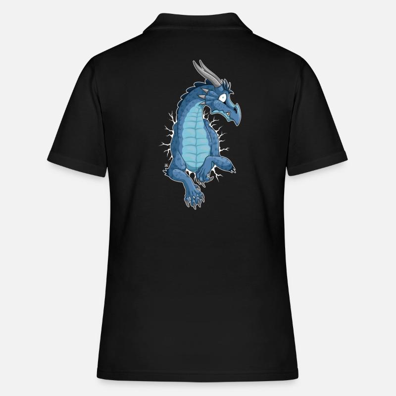 STUCK Blue Dragon (front) - Women's Polo Shirt - black