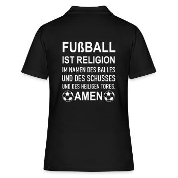 Fussball ist Religion - Frauen Polo Shirt - Schwarz - Hinten - Ailine (174cm)