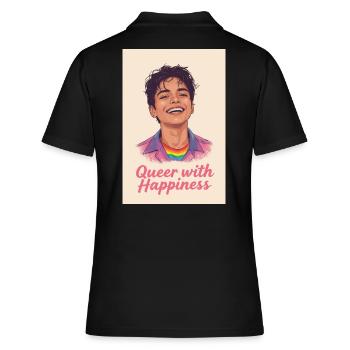 Queer avec bonheur - Polo Femme - noir - Dos - Ailine (174cm)