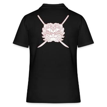 Lion japonais et katanas Croisées - Polo Femme - noir - Dos - Ailine (174cm)