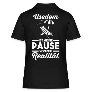 Ostsee Usedom - Frauen Polo Shirt - Schwarz - Hinten - Ailine (174cm)