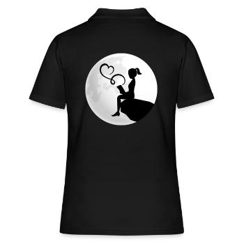 roman lesen lesestunde buch fibel ebook bibo - Frauen Polo Shirt - Schwarz - Hinten - Ailine (174cm)