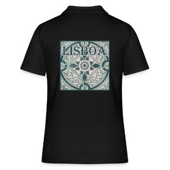COOL LISBONNE LISBOA PORTUGAL TILES GIFT - Polo Femme - noir - Dos - Ailine (174cm)