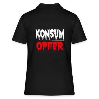 Konsumopfer Konsument Konsumieren Kaufsucht - Frauen Polo Shirt - Schwarz - Hinten - Ailine (174cm)