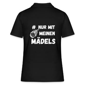 # Nur mit meinen Mädels Volleyball Stammtisch - Frauen Polo Shirt - Schwarz - Hinten - Ailine (174cm)