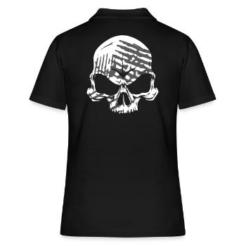 Skull - Frauen Polo Shirt - Schwarz - Hinten - Ailine (174cm)
