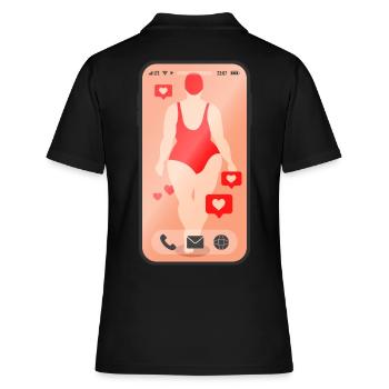 Téléphone portable Femme Smartphone Cadeau - Polo Femme - noir - Dos - Ailine (174cm)