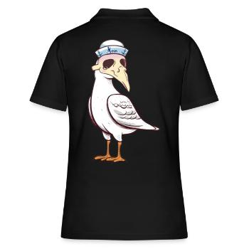 maritim Möwe Möwen Halloween Seefahrt - Frauen Polo Shirt - Schwarz - Hinten - Ailine (174cm)